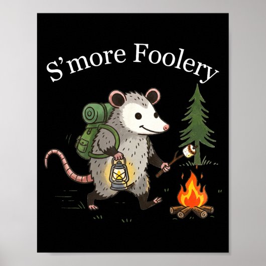 S'more Narretei Opossum Marshmallow lustig Lagerfe Poster (Vorne)