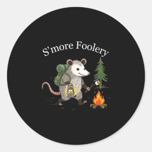 S'more Narretei Opossum Marshmallow lustig Lagerfe Runder Aufkleber