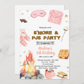 S'more pajamas party theme invitation einladung (Vorne/Hinten)