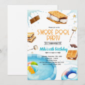 S'more-Pool-Geburtstagsfeier-Einladung Einladung (Vorne/Hinten)