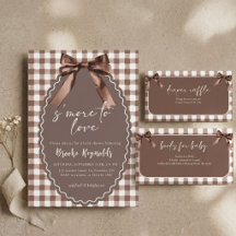 S'more to Love Braunes Gingham-Schleifen-Baby-Show