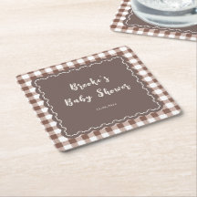 S'more to Love Braunes Gingham-Schleifen-Baby-Show