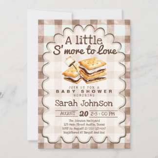 S'more To Love Gingham Babyparty Einladung