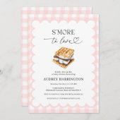 S'More to Love Preppy Pink Plaid Girl Baby Shower Einladung (Vorne/Hinten)