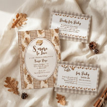 S'more to Love Rustik Gingham Babyshower-Einladung