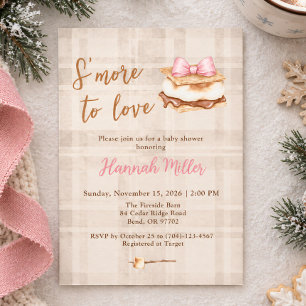Smore to Love Süße Rustikale Babyparty Einladung
