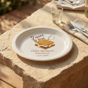 S'more To Love Winter Camping Baby Shower Pappteller