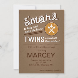 S'more Twin Baby Shower Einladung