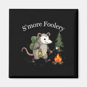 S'more Verrücktheit Opossum Marshmallow lustig Lag Magnet
