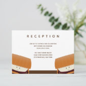 S'more Wedding White Brown Empfang Begleitkarte (Stehend Vorderseite)