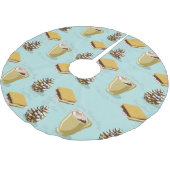 S'mores and Cocoa Holiday Tree Skirt Polyester Weihnachtsbaumdecke (Schrägansicht)