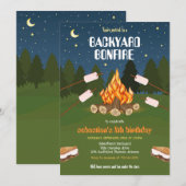S'mores Backyard Camping Bonfire Birthday  Einladung (Vorne/Hinten)
