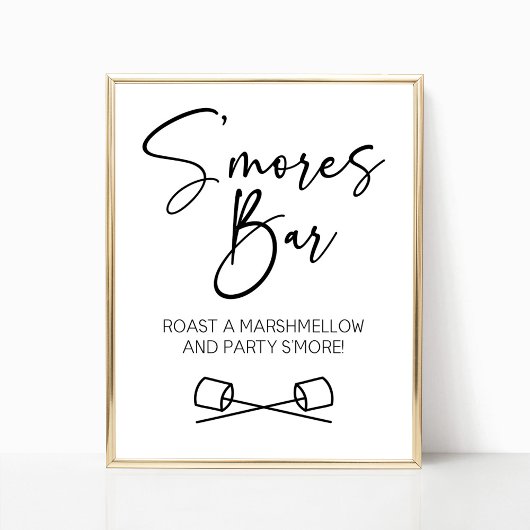 S'Mores Bar Marshmallow Lasst uns Party's mehr Zei Poster