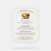 S'mores Bar Rezept Untergang Feuer Außenbereich Acrylschild (Vorderseite)