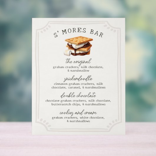 S'mores Bar Rezept Untergang Feuer Außenbereich Acrylschild (Neutral)