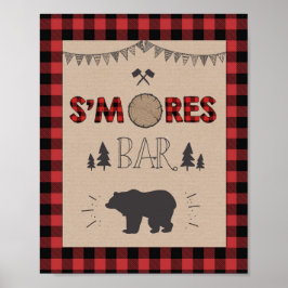 S'mores Bar signieren Lumberjack Tafelzeichen Gebu Poster