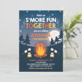 S'mores Birthday Invitation S'mores Bonfire Party Einladung (Stehend Vorderseite)