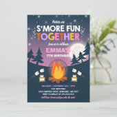S'mores Birthday Invitation S'mores Bonfire Party Einladung (Stehend Vorderseite)