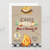 Smores Birthday Invitation, S'mores Invitation, Einladung (Vorne/Hinten)