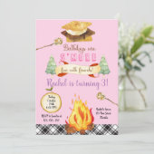 Smores Birthday Invitation, S'mores Invitation, Einladung (Stehend Vorderseite)