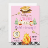 Smores Birthday Invitation, S'mores Invitation, Einladung (Vorne/Hinten)
