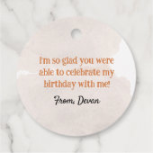 S'mores Birthday Party Geschenkanhänger (Rückseite)