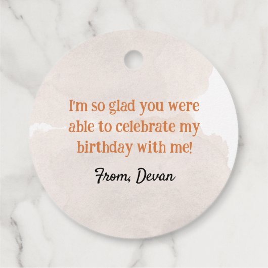 S'mores Birthday Party Geschenkanhänger (Rückseite)