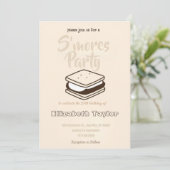S'mores Birthday Party Invitation – Cozy Campfire Einladung (Stehend Vorderseite)