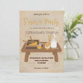 S'mores Birthday Party Invitation – Cozy Campfire Einladung (Stehend Vorderseite)