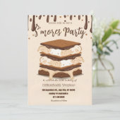 S'mores Birthday Party Invitation – Cozy Campfire  Einladung (Stehend Vorderseite)