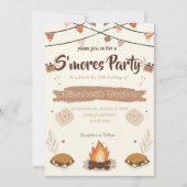 S'mores Birthday Party Invitation – Cozy Campfire Einladung (Vorderseite)