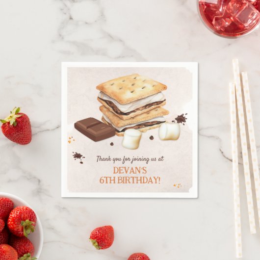 S'mores Birthday Party Serviette (Beispiel)