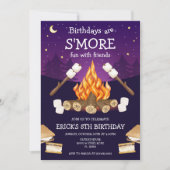 S'mores Birthday Party S'mores Camping Birthday Einladung (Vorderseite)