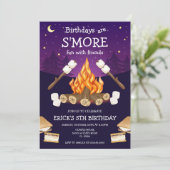 S'mores Birthday Party S'mores Camping Birthday Einladung (Stehend Vorderseite)
