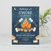 S'mores Birthday Party S'mores Camping Birthday Einladung (Stehend Vorderseite)