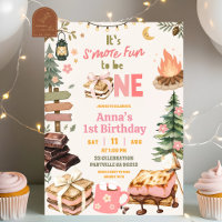 Smores-Bogen zum ersten Geburtstag Einladung