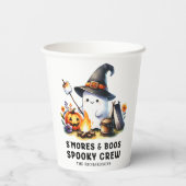 Smores Boos Spooky Crew Ghost Camping Halloween Pappbecher (Rückseite)