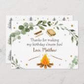 S'mores Campfire Grüne Geburtstag Vielen Dank Dankeskarte (Vorne/Hinten)