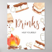 S'mores Camping Baby Dusche Drinks Poster (Vorne)