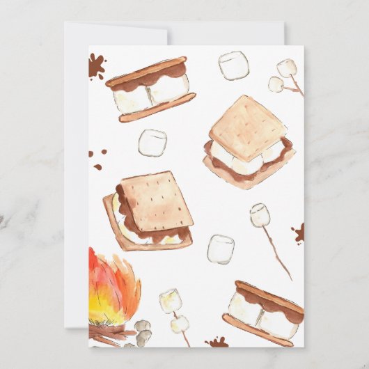 S'mores Camping Baby Dusche Einladung (Rückseite)