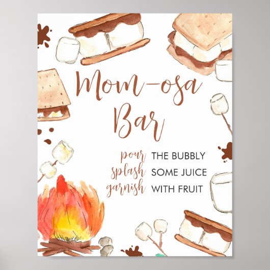 S'mores Camping Baby Dusche Mama Osa Bar Poster (Vorne)
