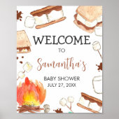 S'mores Camping Baby Dusche Willkommen Poster (Vorne)