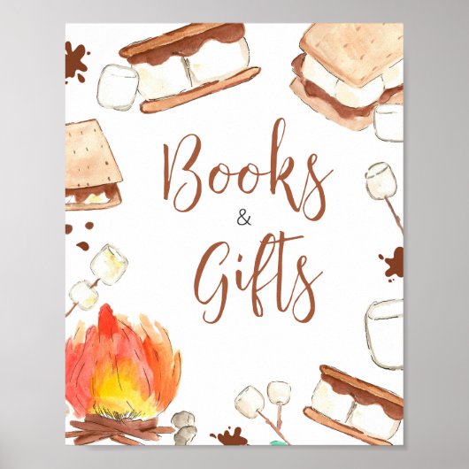 S'mores Camping Babydusche Bücher und Geschenke Poster (Vorne)