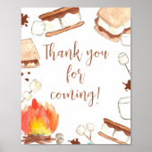 S'mores Camping Babydusche Danke für Ihr Kommen Poster (Vorne)