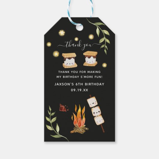 S'mores Camping Campfire Grüne Danke, dass ihr Ges Geschenkanhänger (Vorderseite)