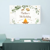 S'mores Camping Campfire Grüne Geburtstag Banner (Messeveranstaltung)