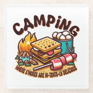 S'mores-Camping Glasuntersetzer