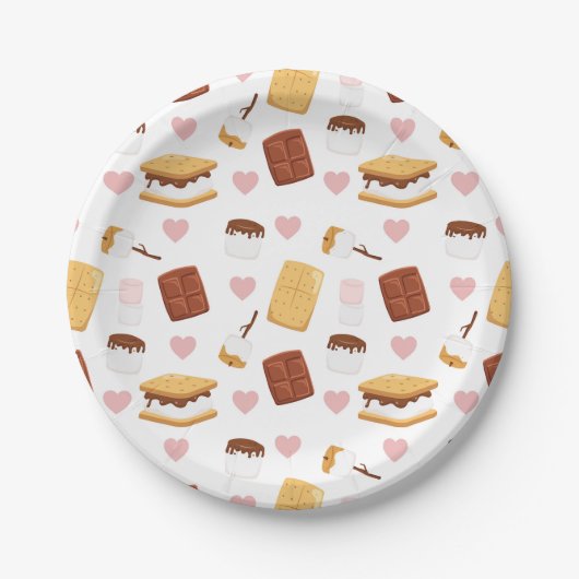 S'mores Camping-Partydekoration Pappteller (Vorderseite)