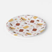 S'mores Camping-Partydekoration Pappteller (Schrägansicht)
