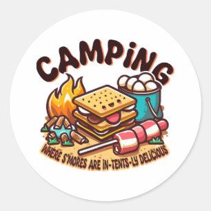 S'mores-Camping Runder Aufkleber